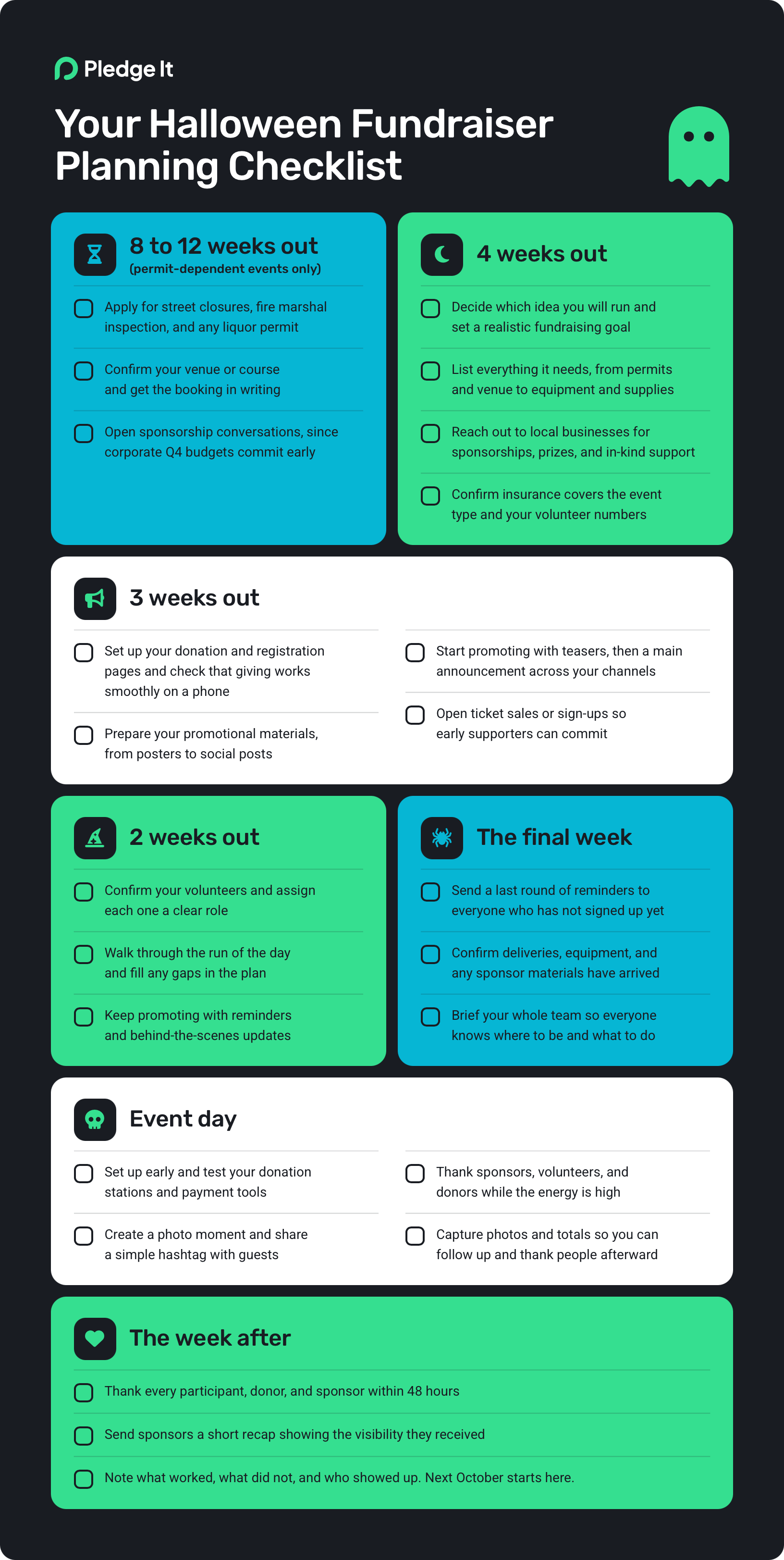 Halloween fundraiser planning checklist downloadable