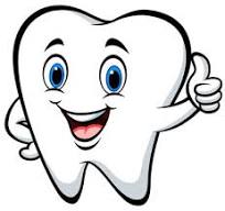 A cartoon tooth smiling representing teeth and trauma