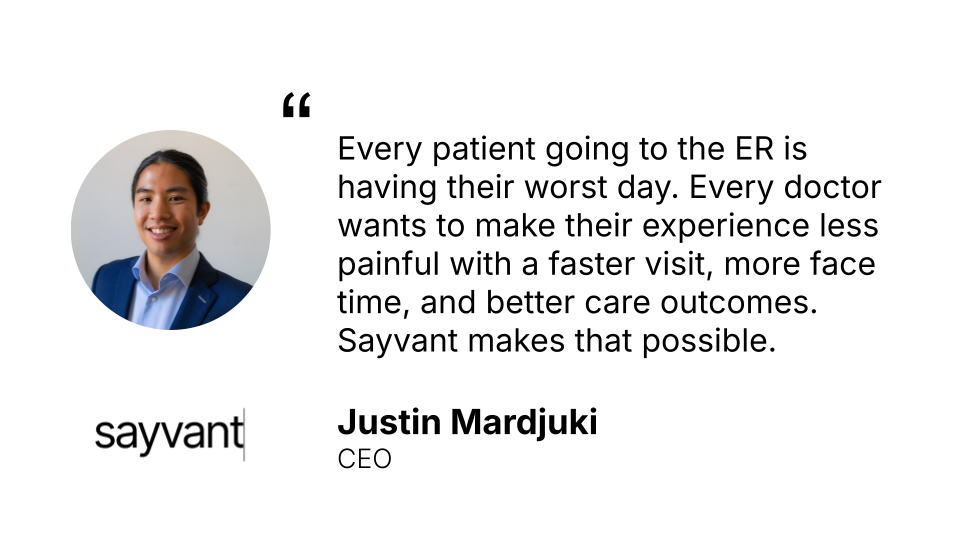 Sayvant: Acute Clinical AI Built for Real-World Emergency Settings