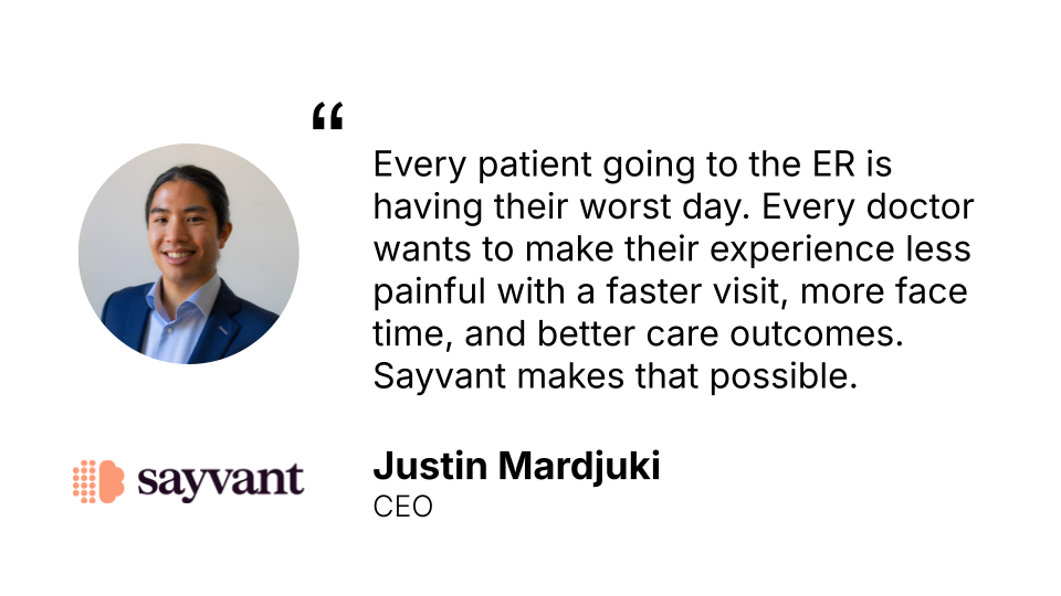 Sayvant: Acute Clinical AI Built for Real-World Emergency Settings