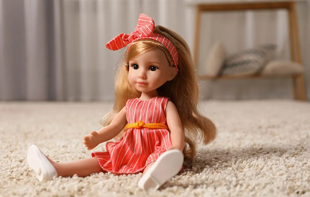 A doll with long hair.