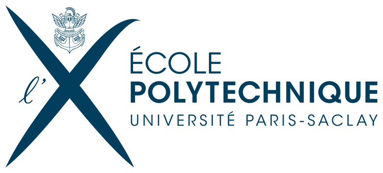 Logo of École Polytechnique, Université Paris-Saclay, featuring a large stylized X with a small emblem above it.