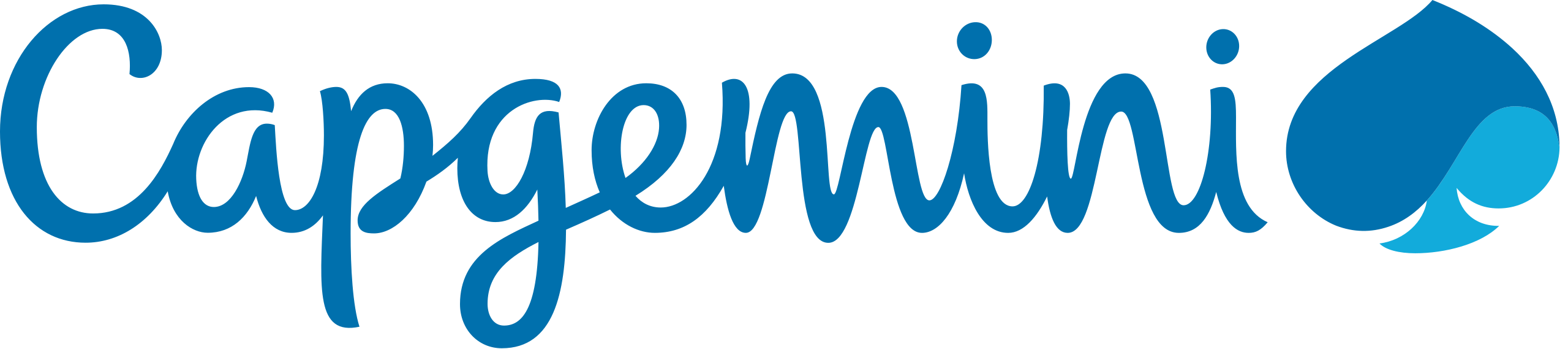 Capgemini company logo with blue cursive text and a blue spade symbol.