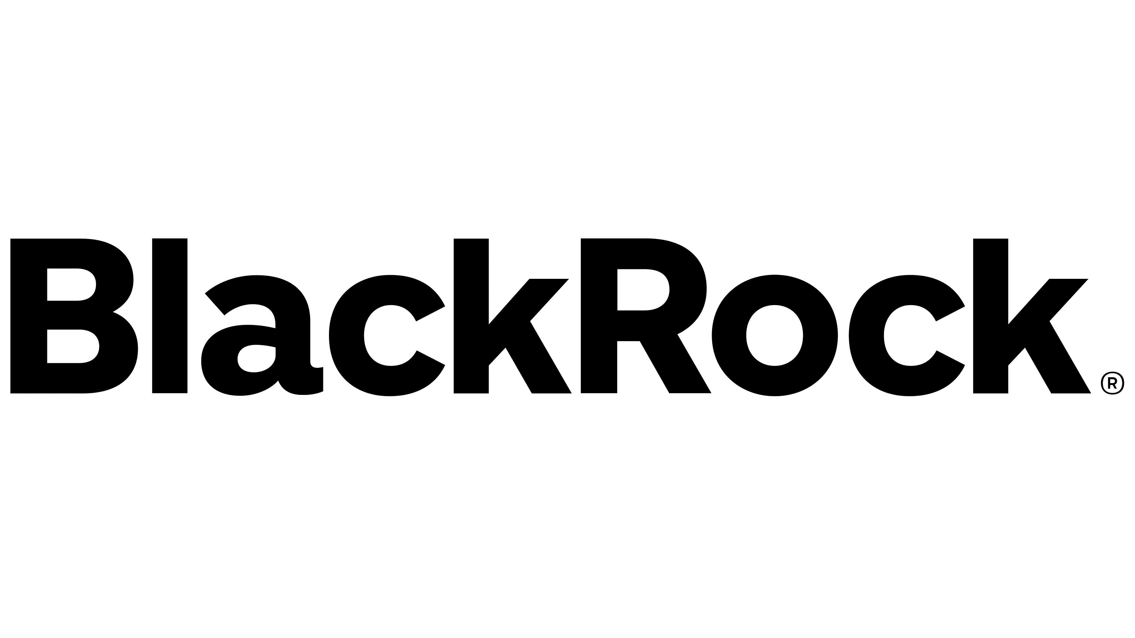 BlackRock company logo with the word BLACKROCK in bold, black letters.