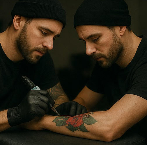 Tätowieren in Precess und Nachsorge wie man sich um den tattoo kümern soll