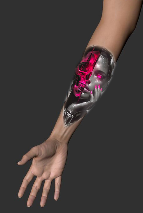 Individuelles Linienmotiv – maßgeschneidertes Tattoo Design im Avantgarde Tattoo Studio München.“