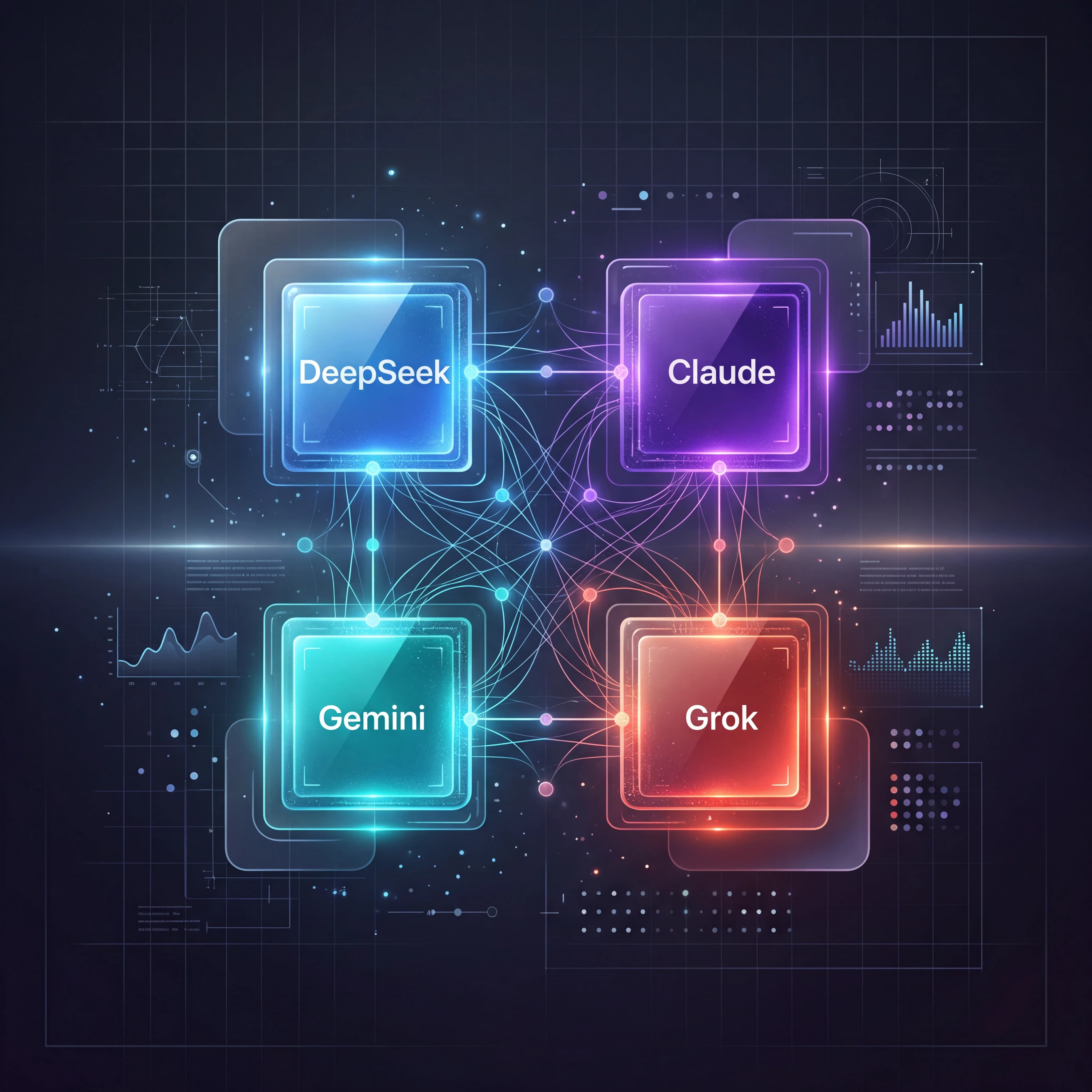 Сравнение AI-чатов DeepSeek, Claude, Gemini и Grok: возможности нейросетей, качество ответов, генерация текста, код и работа онлайн в 2026 году.