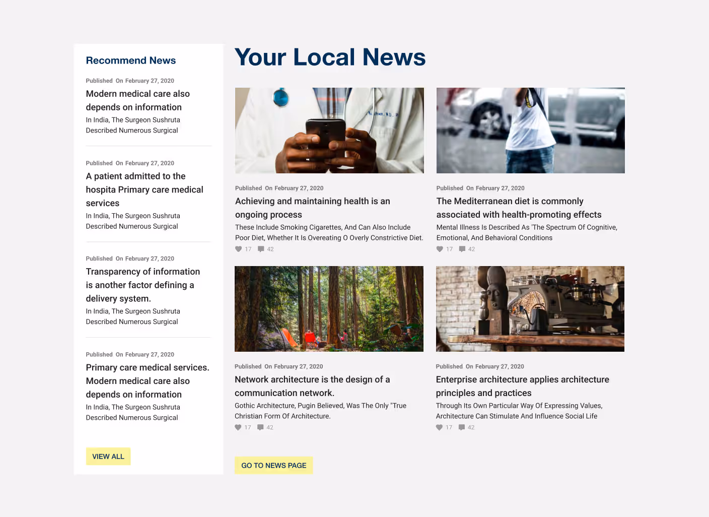 intranet example local news page