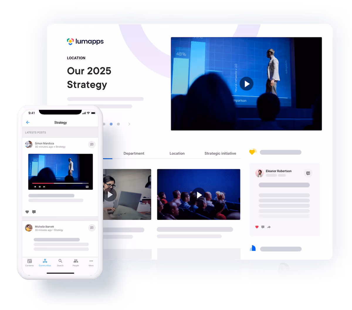 Drive Employee Engagement - LumApps Play Desktop and Mobile