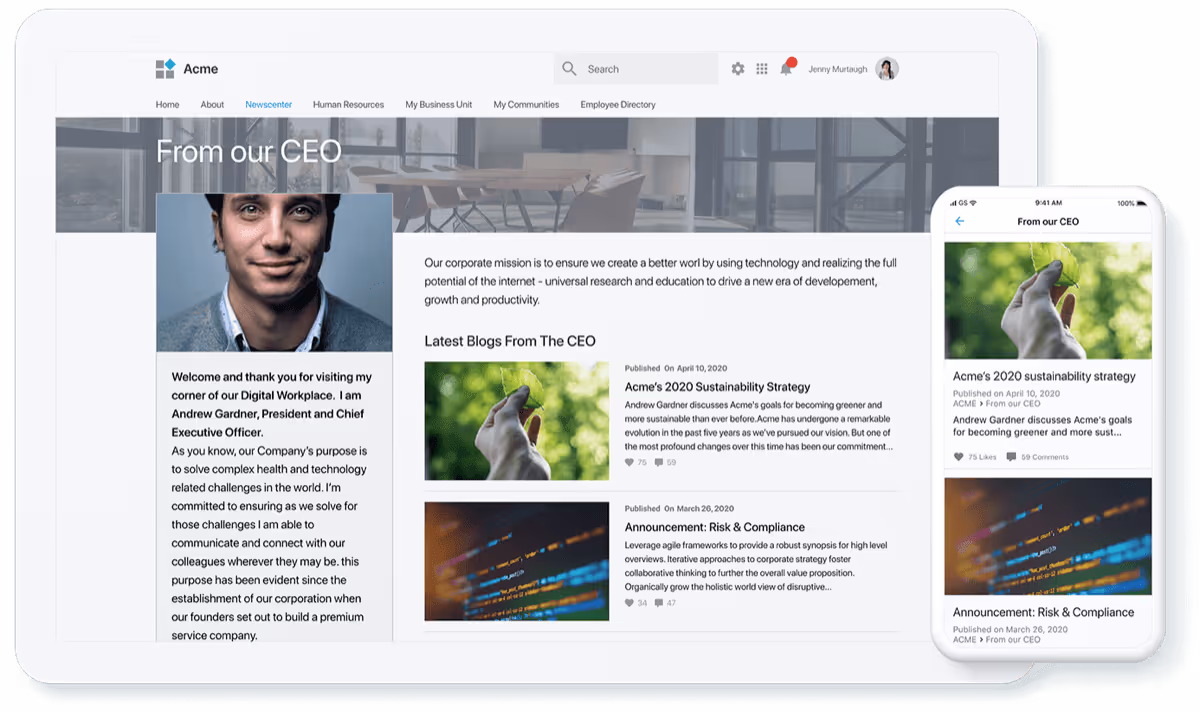 LeaderShip Corner - LumApps Intranet Use Case LeaderShip Corner - LumApps Intranet Use Case