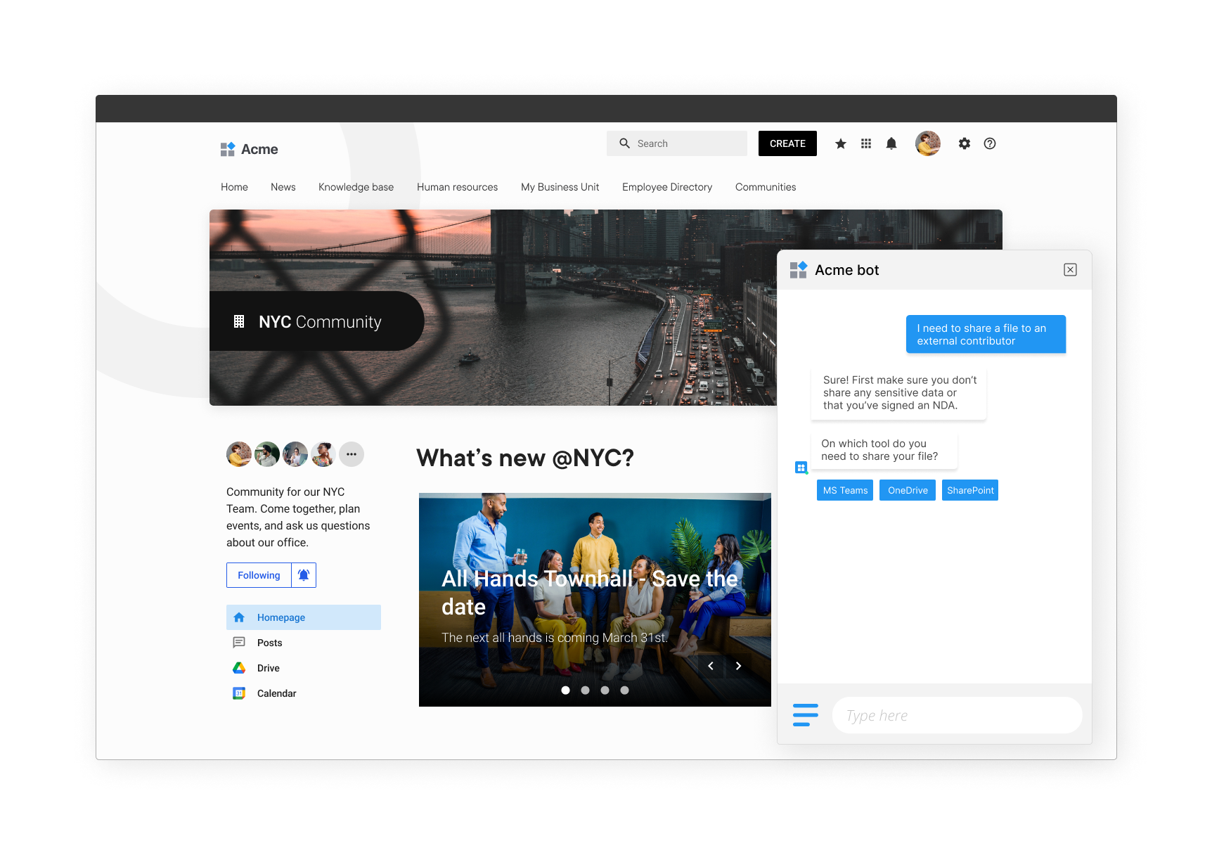 LumApps digital assistant embedded into the employee experience platform