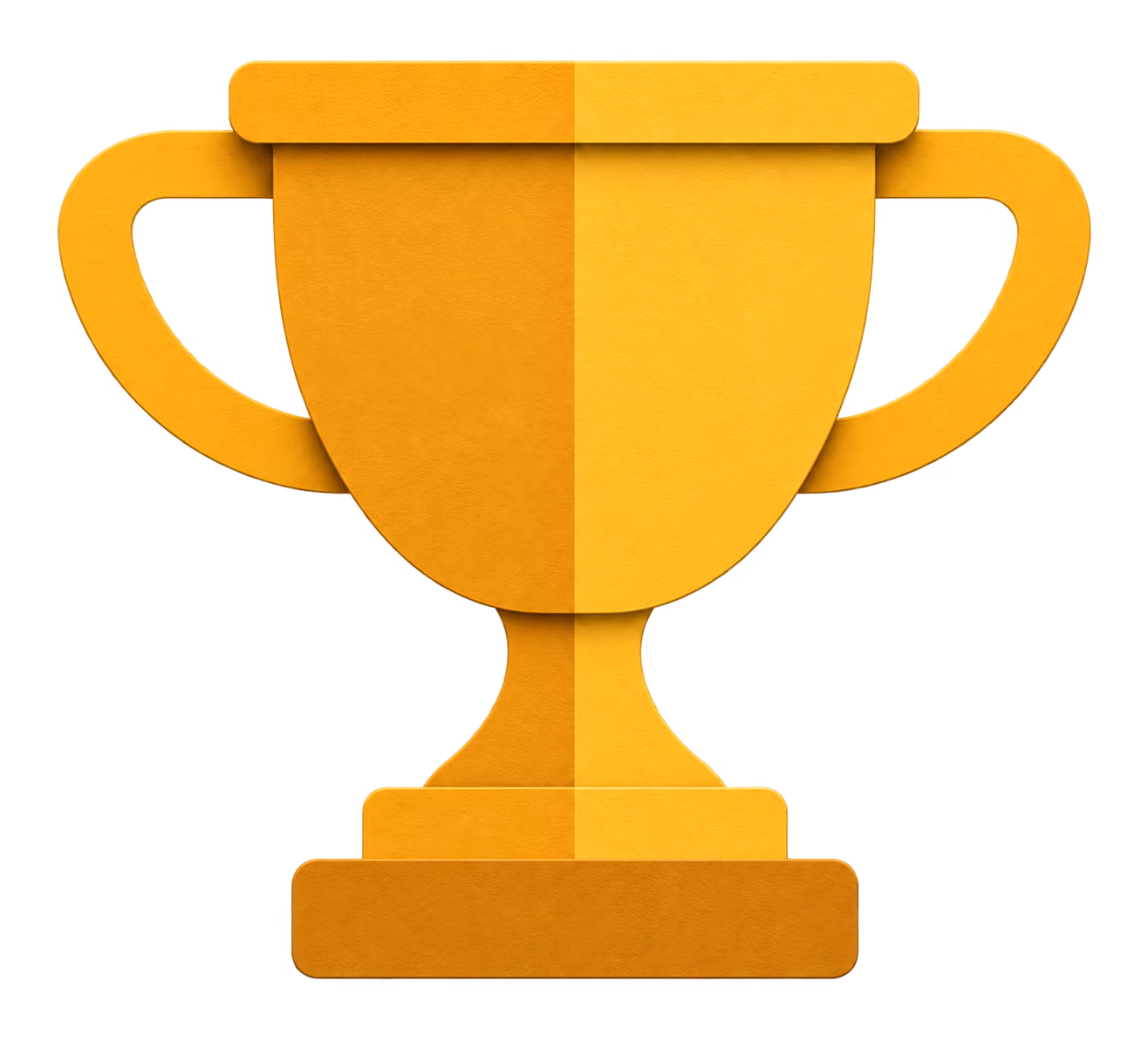 Illustration of a two-handled golden trophy cup with a wide base.