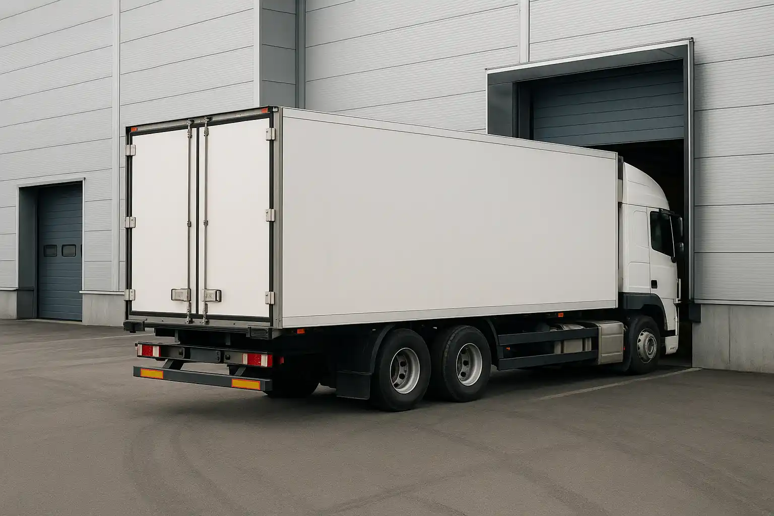 Camion rentrant vide à l’entrepôt après une tournée