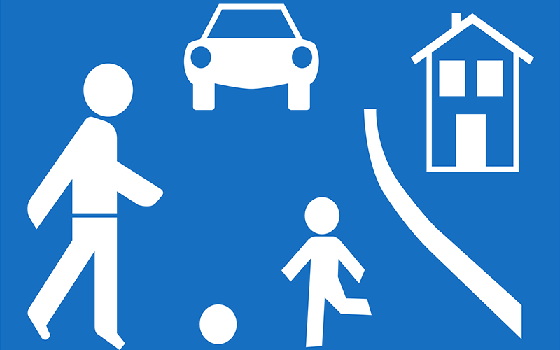 A blue image of a person and a ball.