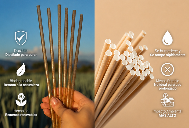 Popotes de agave vs. popotes de papel: ¿cuál es realmente mejor?