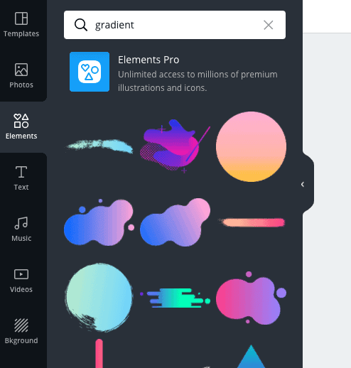 canva tutorial gradient elements