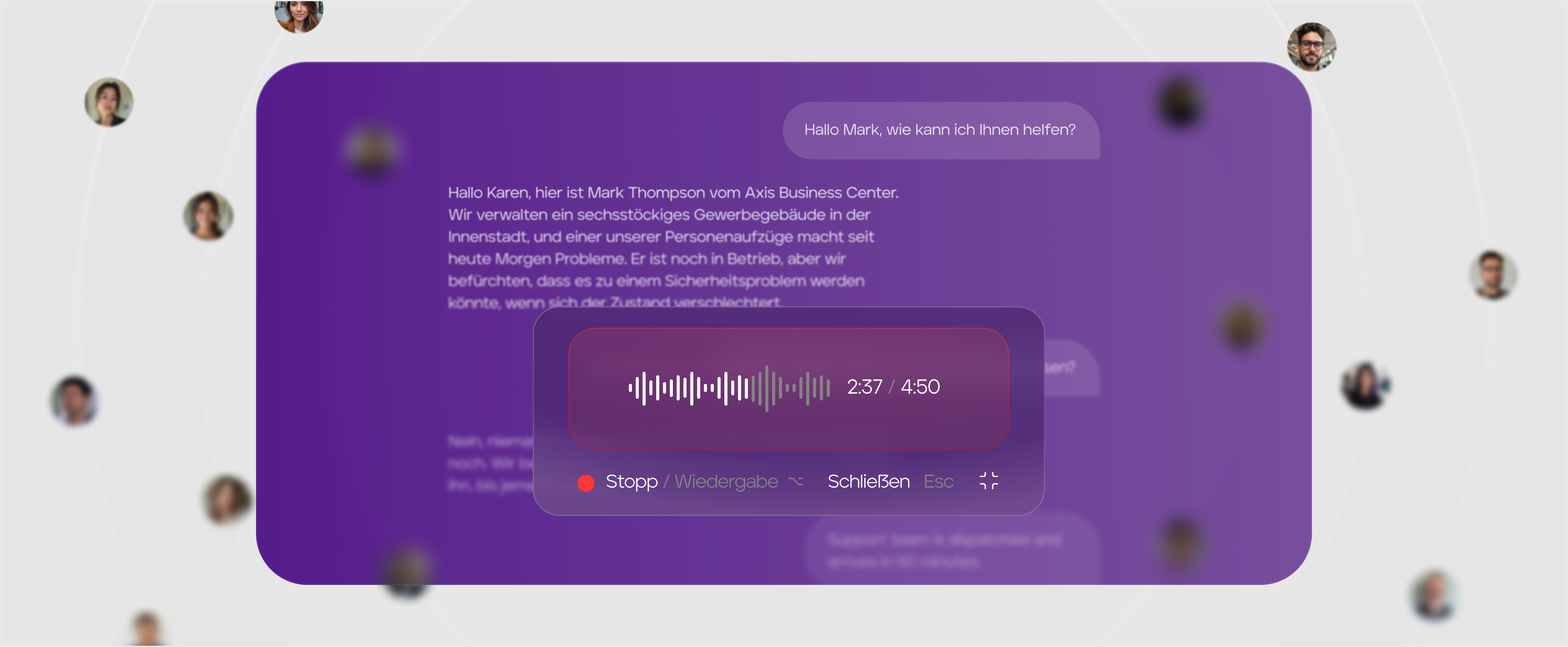 Aufnahmen und Textumwandlung