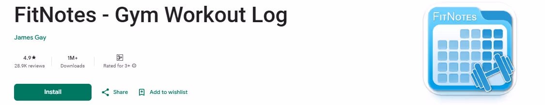 fit notes - Workout Planning App