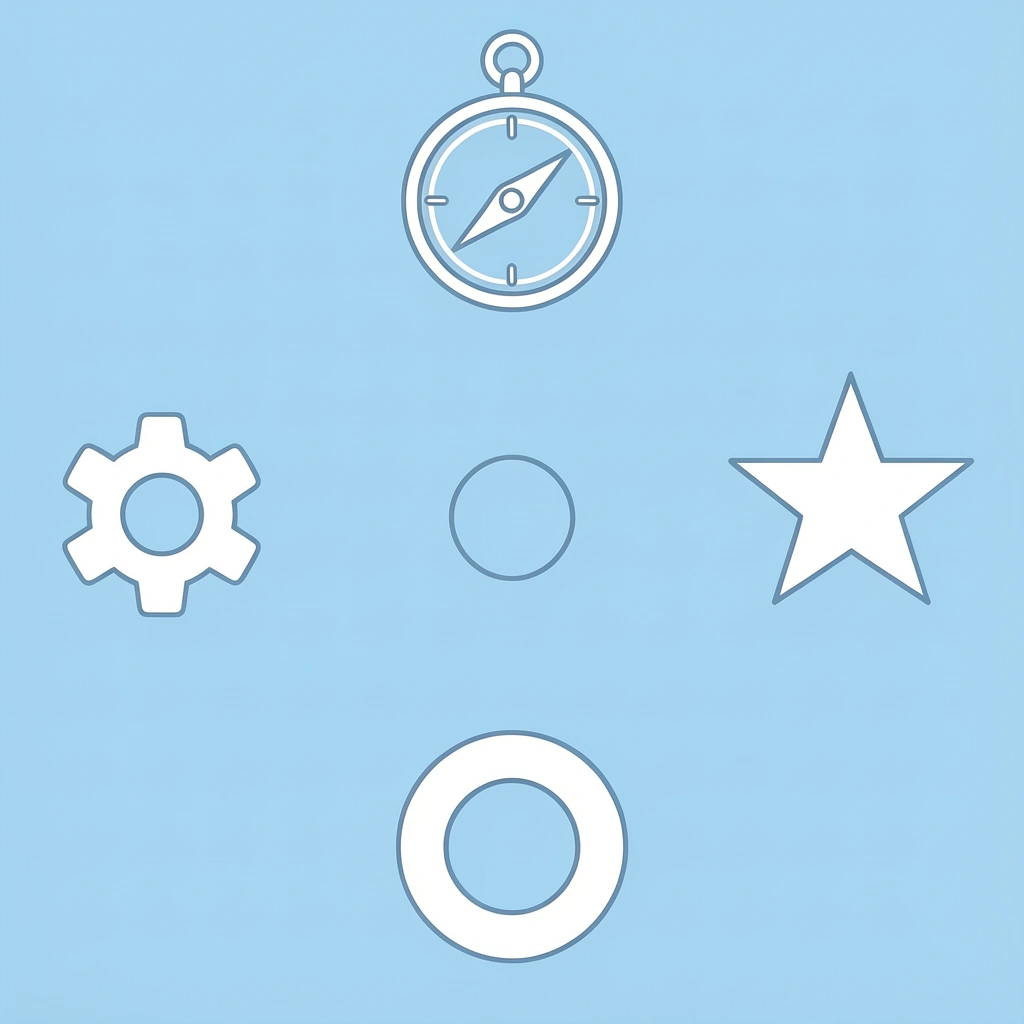 Compass-style diagram with four athletic components at each cardinal direction