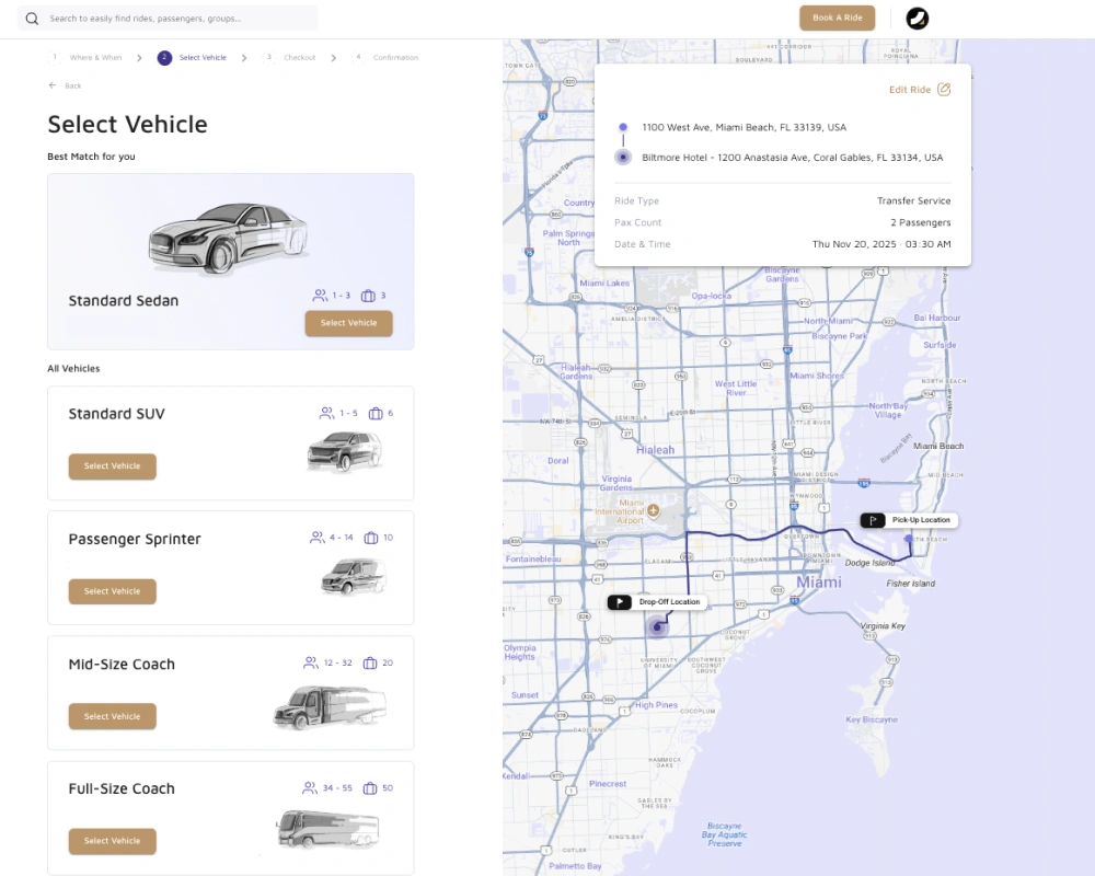 drvn's platform interface showing live manifests, GPS tracking and vehicle assignment