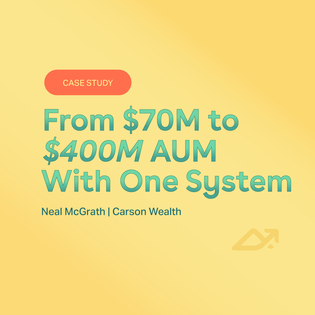 Graphic that reads: From $70M to $400M AUM With One System