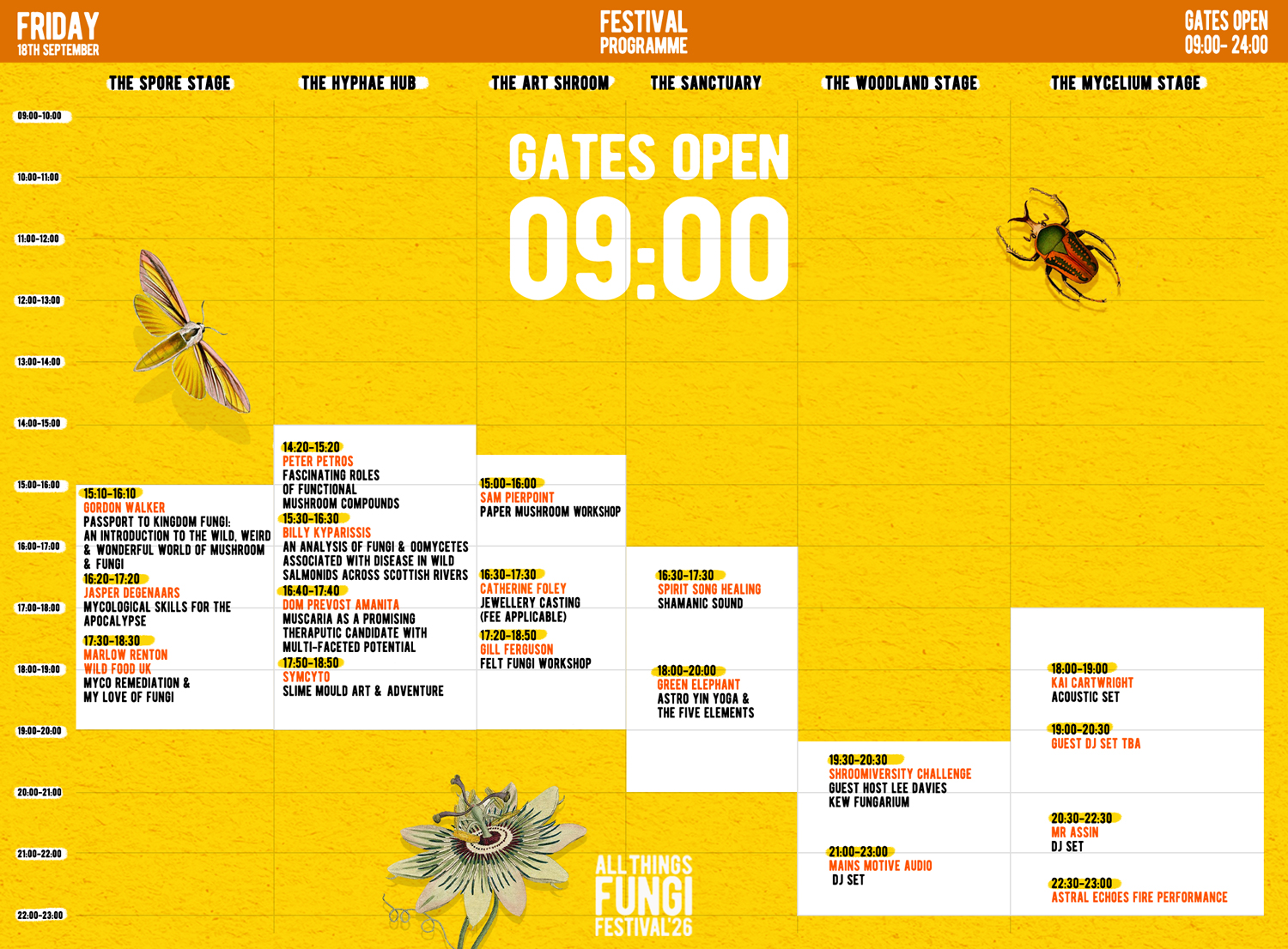 Friday 2026 Timetable