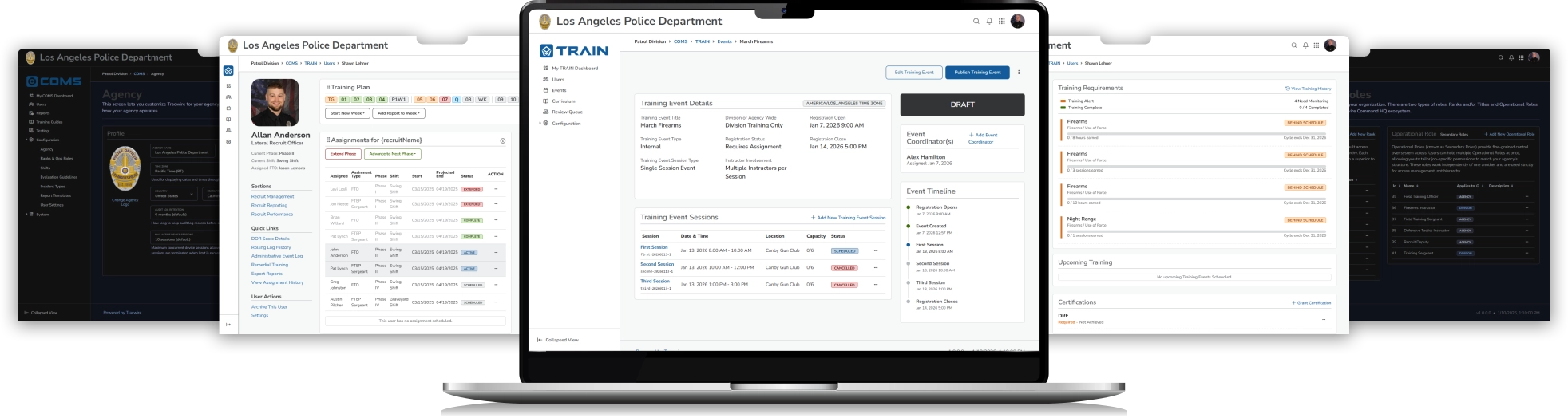 Screen mockups for Command HQ