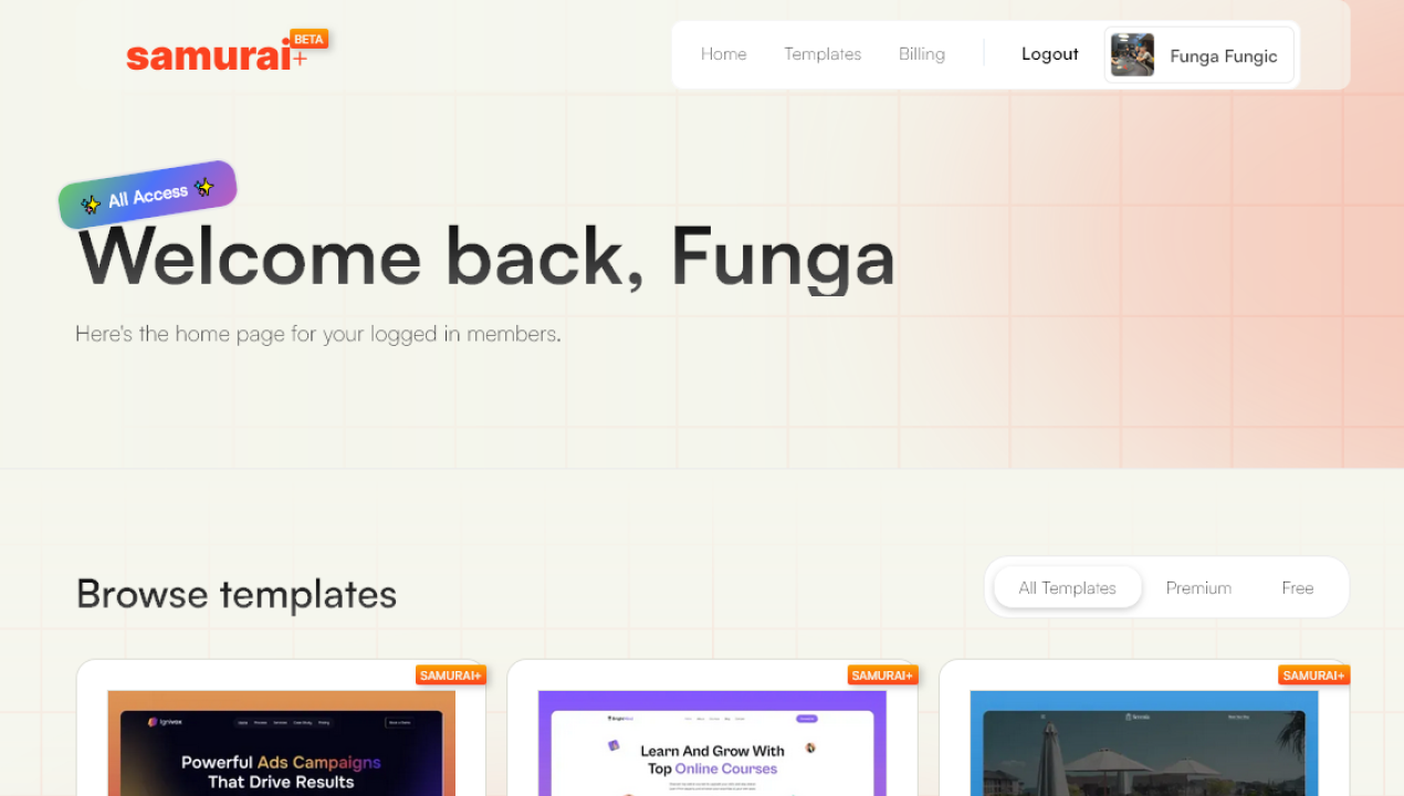 samurai+ webflow premium templates key benefits