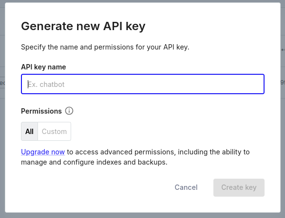 create API key