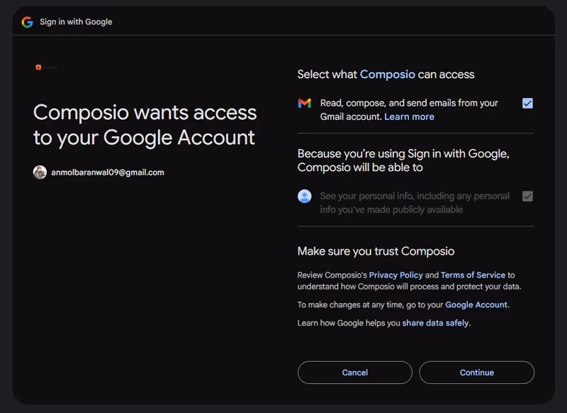 action permissions