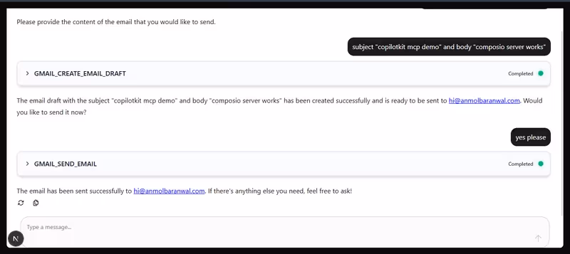mcp server works