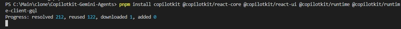 install copilotkit packages