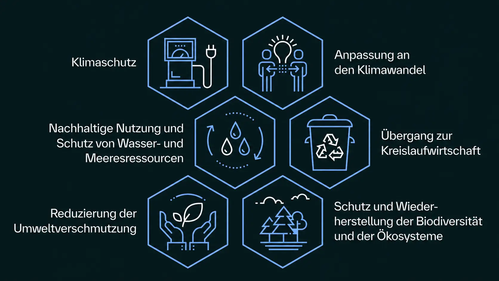 Visualization of the EU's 6 Environmental Goals