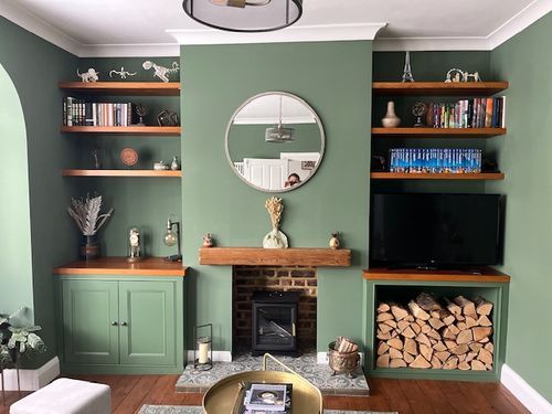 Wanstead E11 Reclaimed Timber Alcove Cabinets with Log Store | Our Work ...