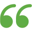 Grüne Anführungszeichen in invertierter Form.