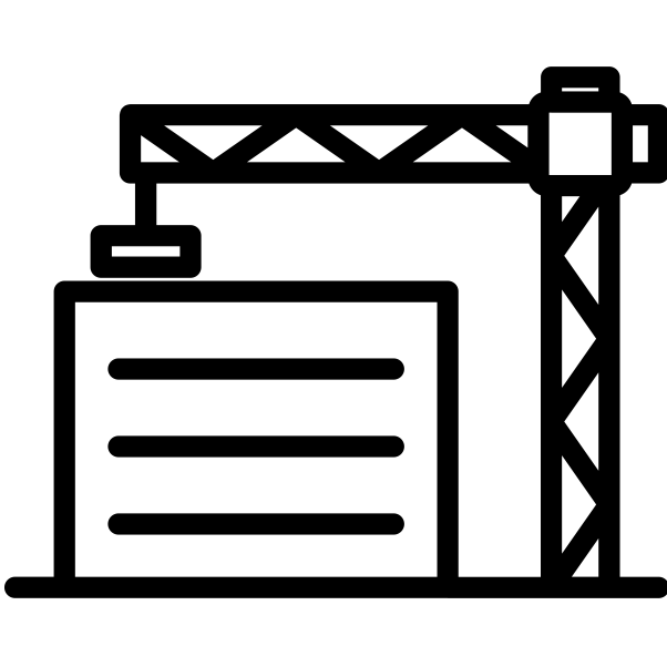 Symbol eines neuen Gebäudes mit mehreren Etagen und rechteckigen Fenstern.