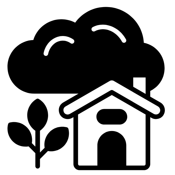 Symbol einer Wolke mit drei Wellen darunter, die Luftqualität darstellen.