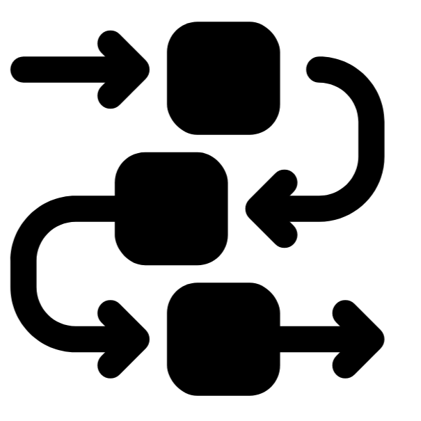 Ein Flussdiagramm, das zwei Entscheidungszweige zu 'Ja' und 'Nein' zeigt, verbunden durch Rechtecke und Rauten.