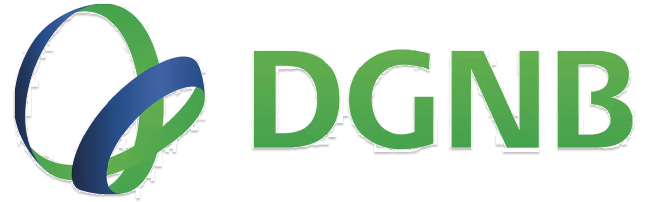 DGNB certification logo representing sustainable building standards and green construction