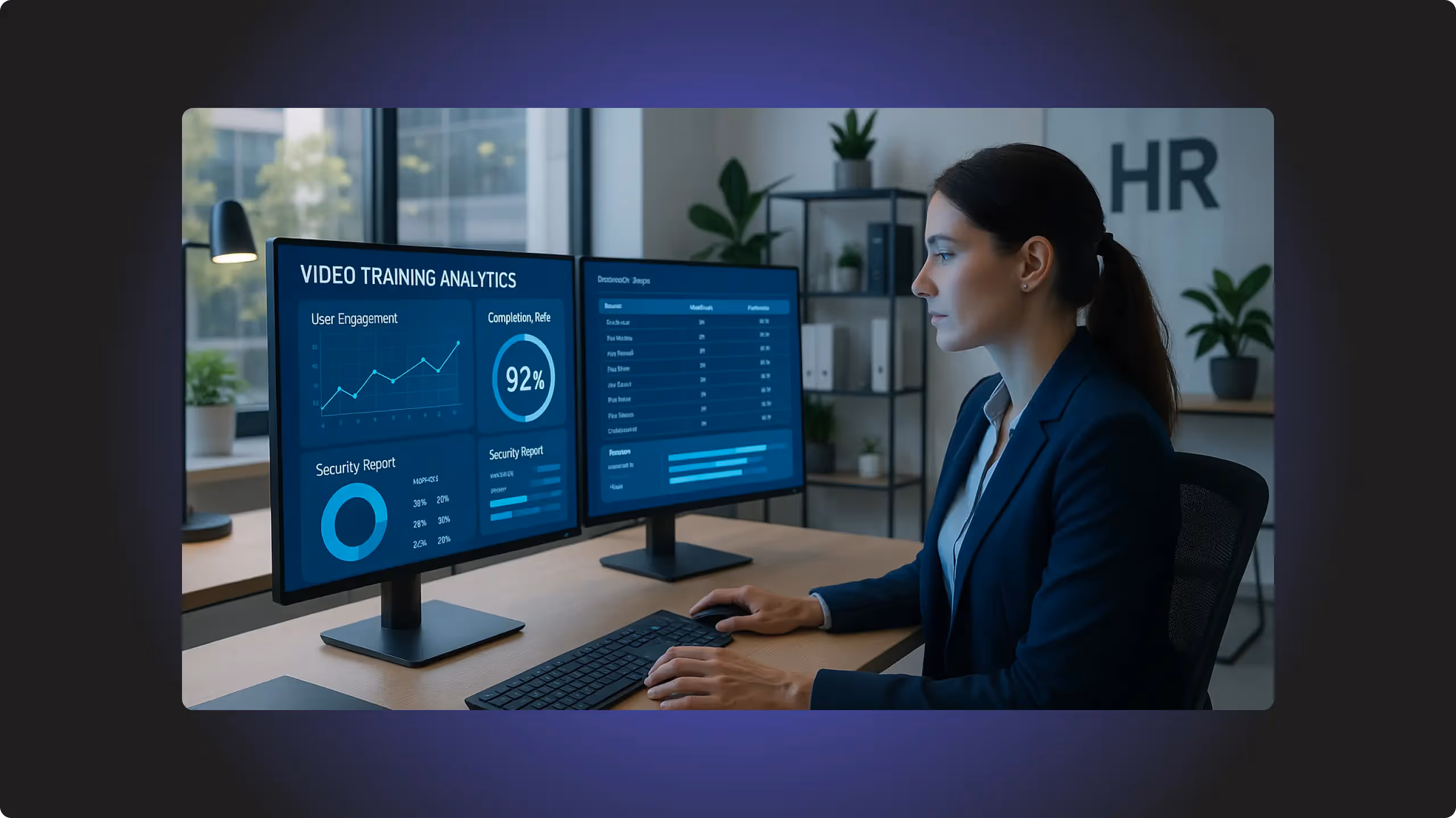 the HR manager monitors the analytical dashboard