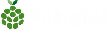 Logo of Sithafal featuring a stylized green fruit with two leaves above it next to the text 'Sithafal' in white.