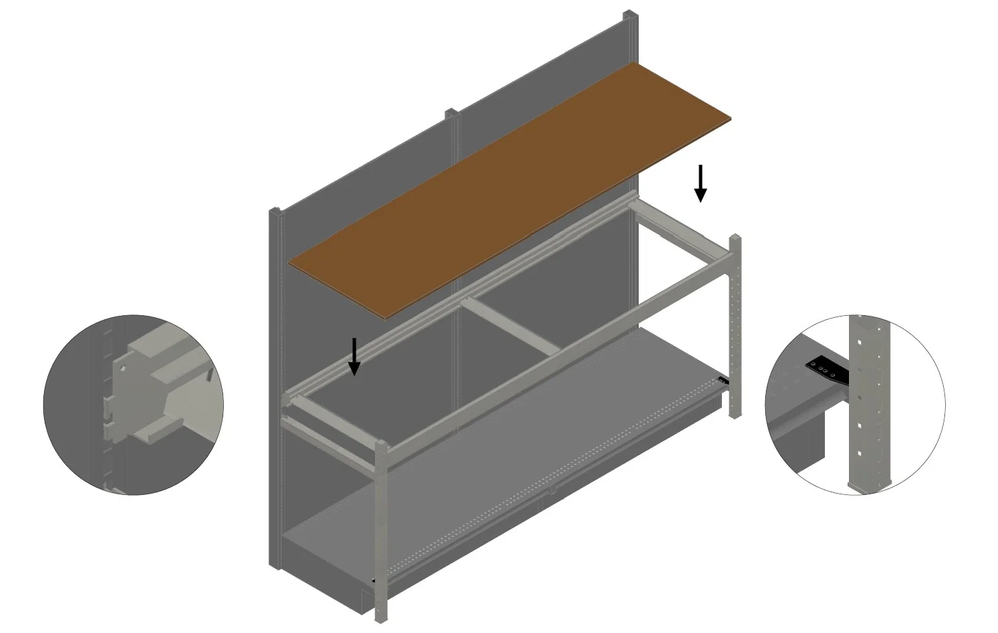  Boltless F-Line overrack shelving