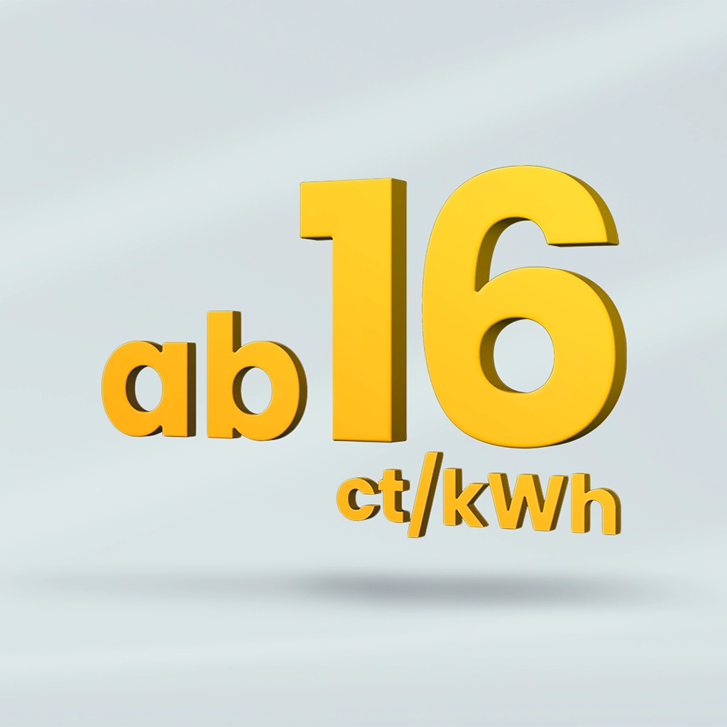Schriftzug "ab 16 Cent/kWh" für den Enpal Stromtarif
