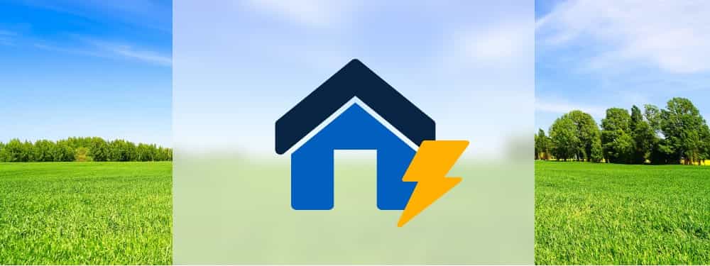 Icon eines Einfamilienhauses mit Strom Symbol