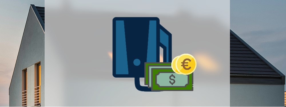 Wallbox mit Kosten Icon vor einem Haus