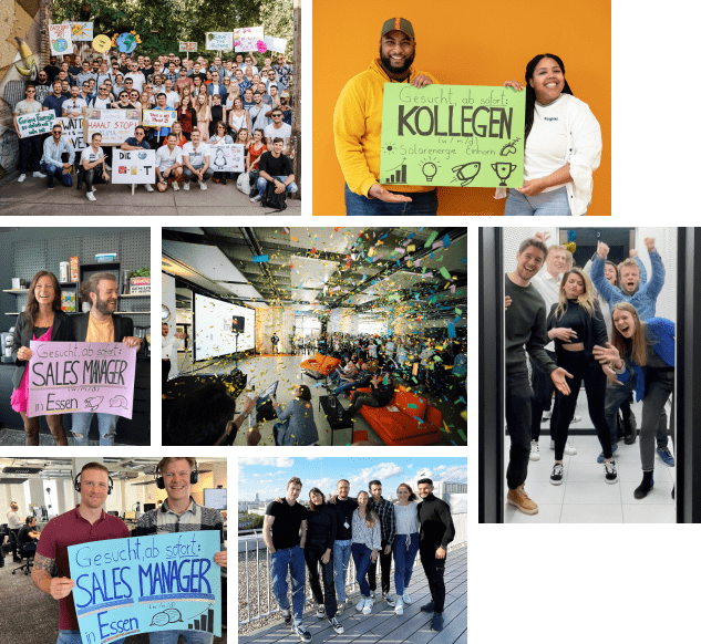 Collage with pictures of colleagues together