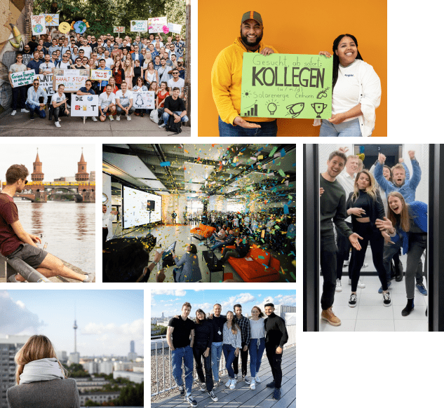 Collage with pictures of colleagues together