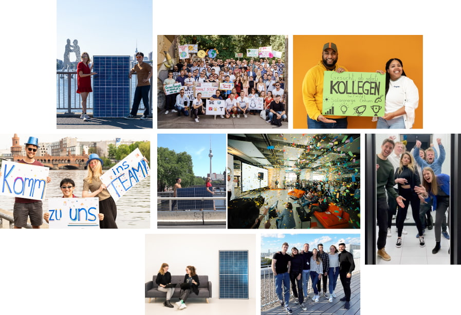 Collage with pictures of colleagues together