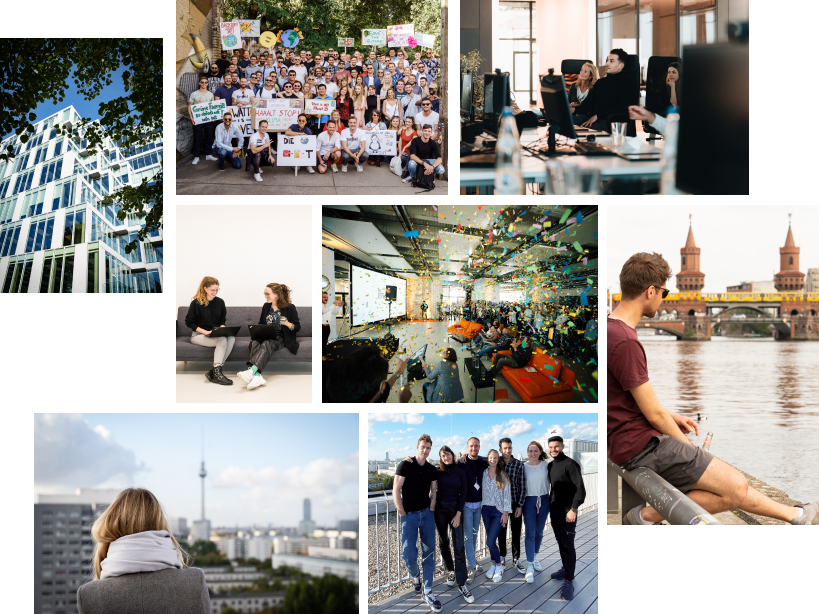 Collage with pictures of colleagues together