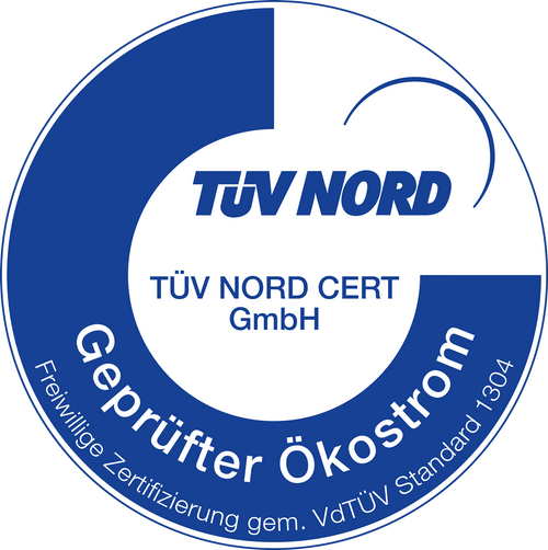TÜV-zertifizierter, CO2-neutraler Ökostrom